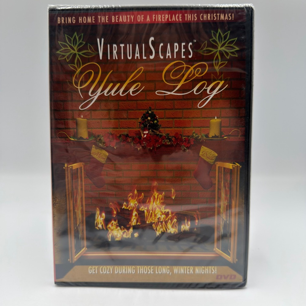VirtualScapes Yule Log DVD Fireplace Holiday Christmas Digiview TV4018-17 NEW